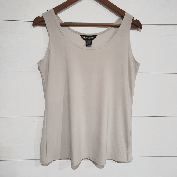 Valentina Tops - Valentina beige stretch tank top